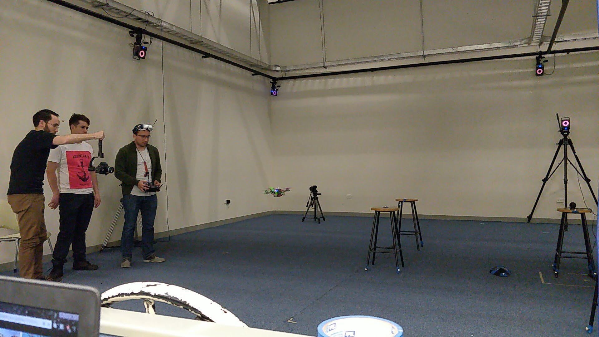 FPV drone tracked through TETE's Vicon volume, 2018
